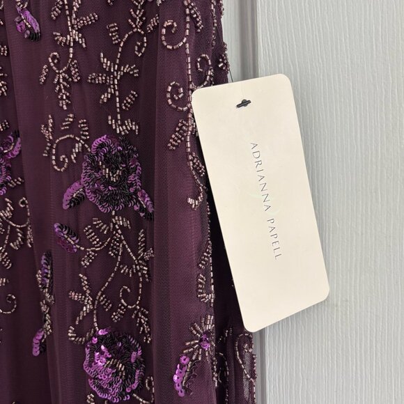 Adrianna Papell Hand Beaded Gown Size 10 New with Tags - Picture 7 of 12